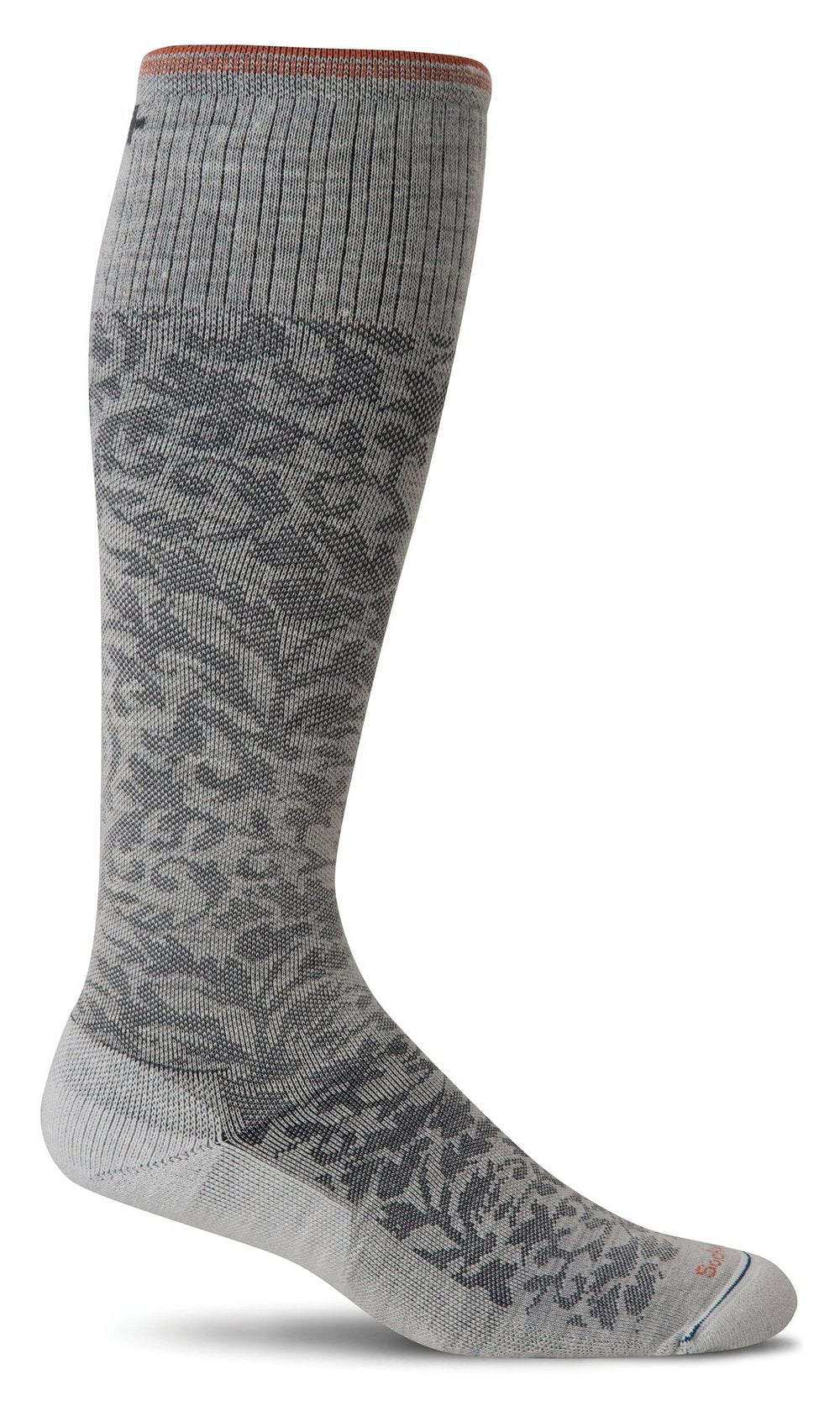 Damask Knee-High - Oyster Moderate Compression (15-20mmHg)