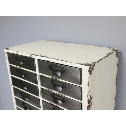 Industrial Style Distressed Metal Multi Drawers Storage Cabinet