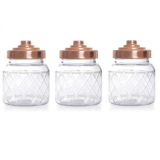 copper coloured tea coffee sugar jars