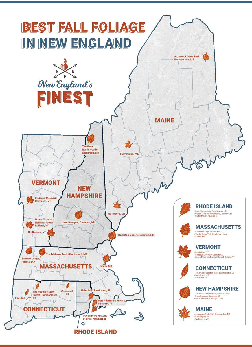 New England Leaf Peeping 2024 Map - Audrey Kelcie
