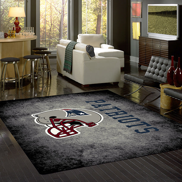 27 New England Patriots Retro Logo Roundel Round Mat - Floor Rug - Area Rug