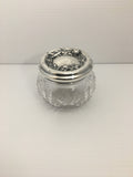 Crystal Vanity Jar with Sterling Silver Lid c. 1910-1920