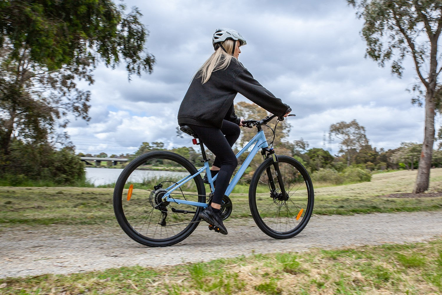 Progear Comfort Sport X6 Hybrid Bike Low Step Through Blue Bell