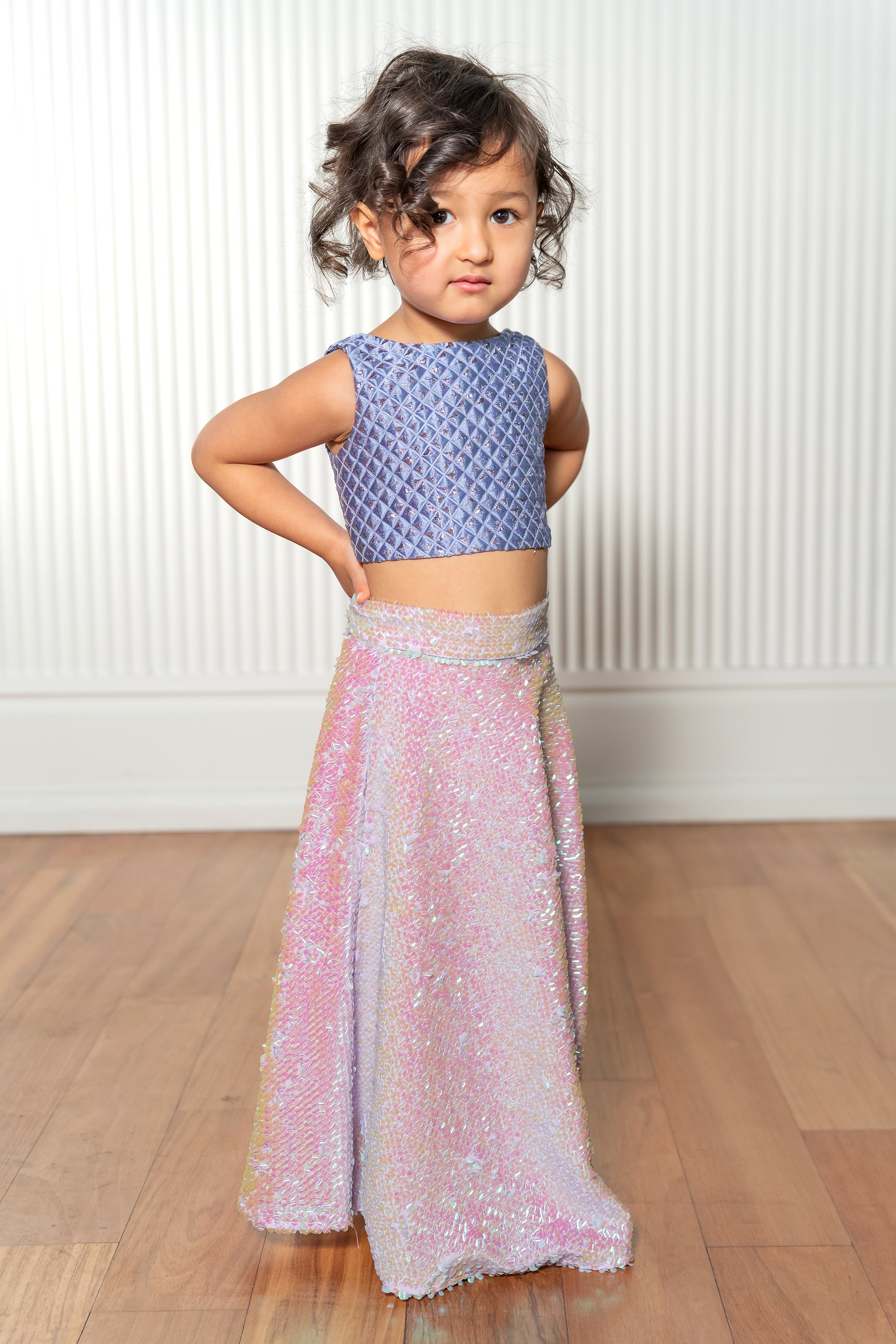 Buy Party Wear Multi Color Embroidery Work Chinnon Kids Lehenga Choli  Online From Surat Wholesale Shop.