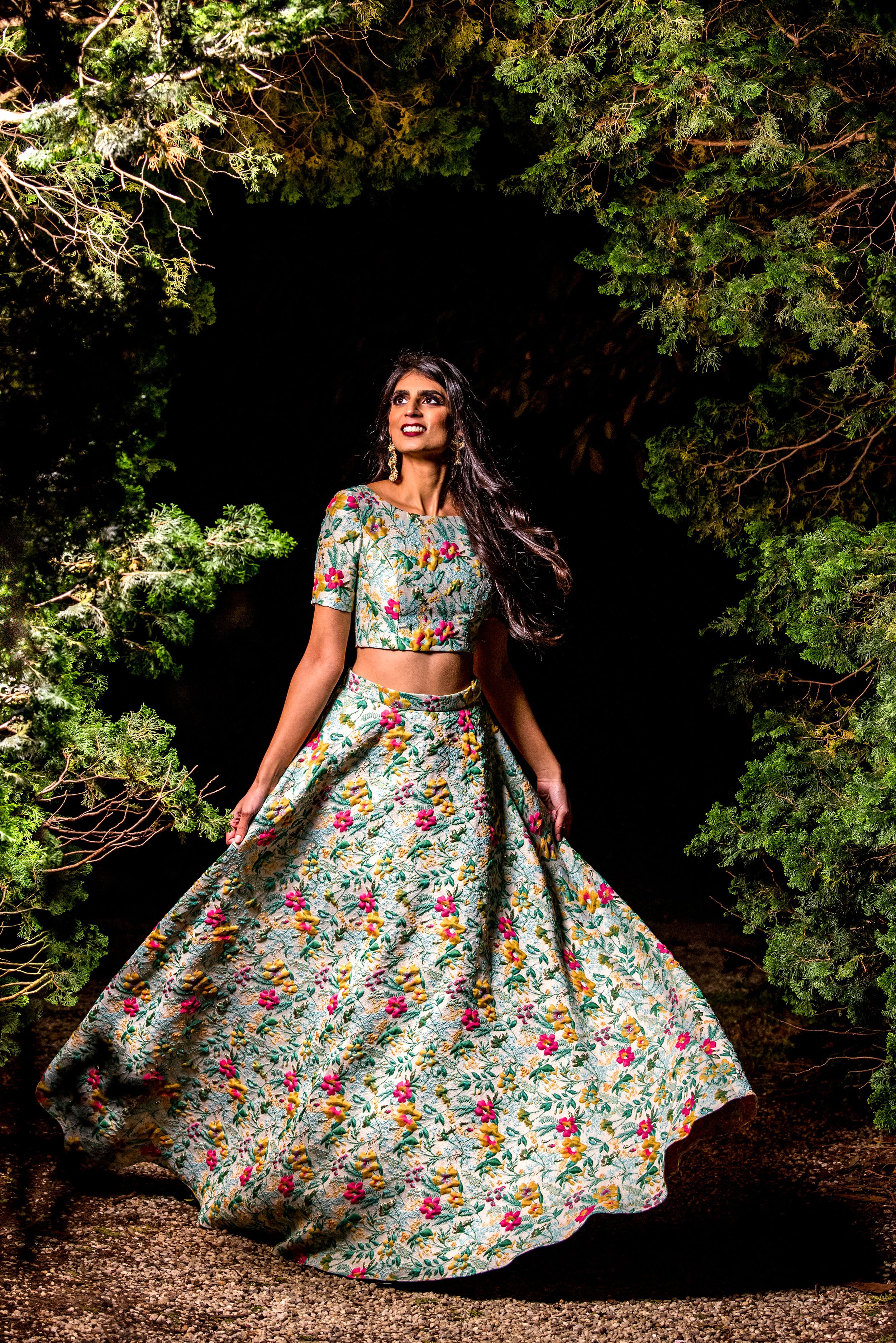 White floral lehenga – Shachi Sood