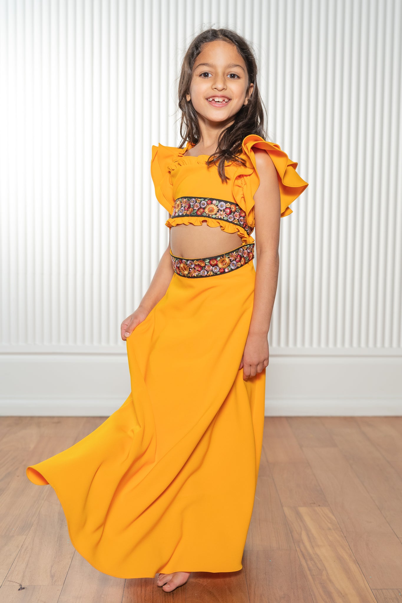 Yellow Summer Lehenga With Ruffle Dupatta - YELLOW – Basanti Kapde aur  Koffee