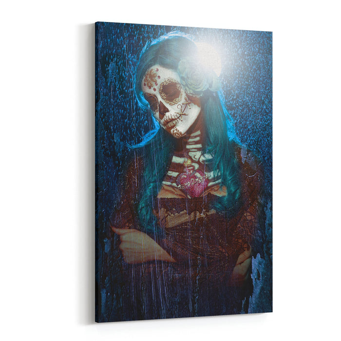 Day of the Dead Blue Moon By Daveed Benito Canvas Art