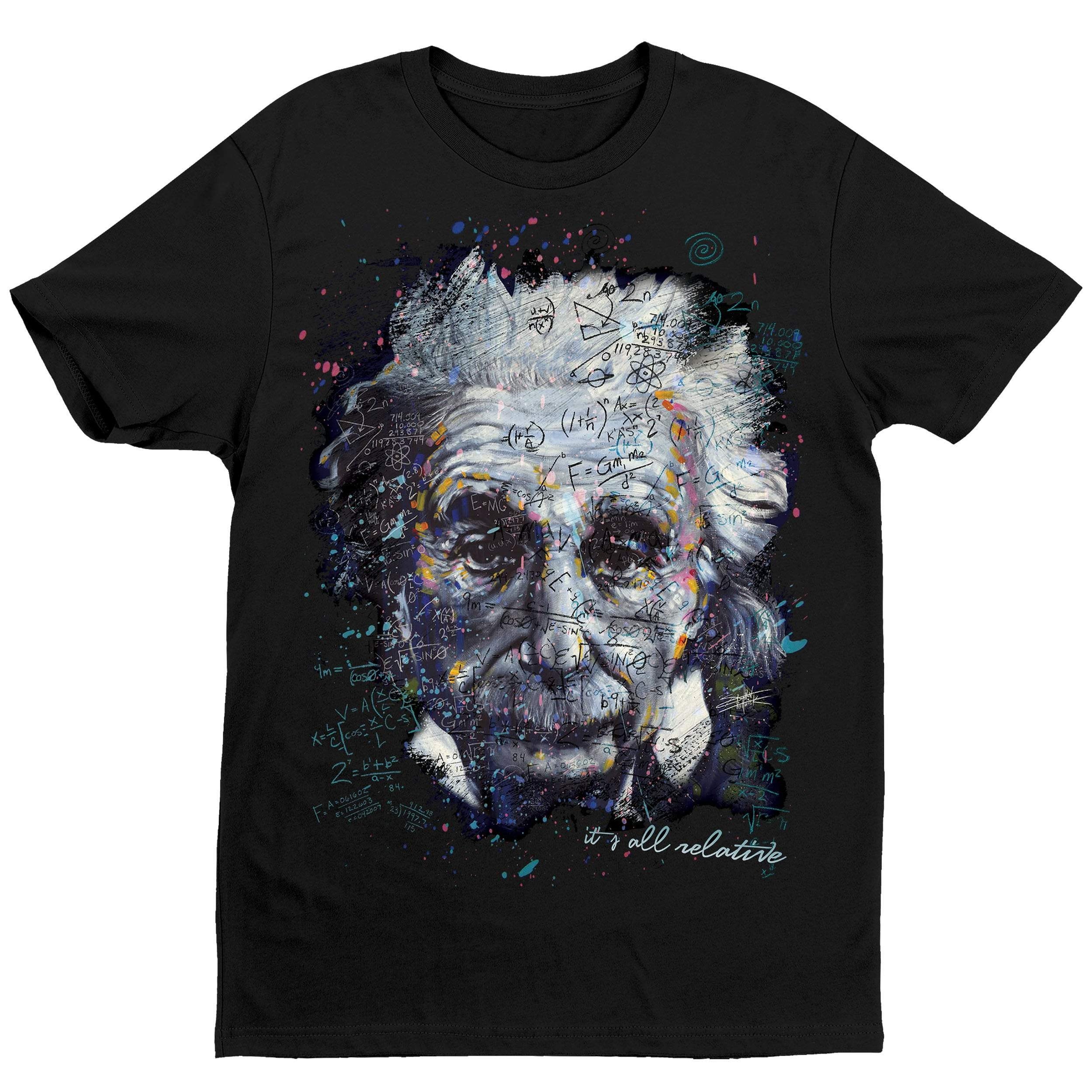 Einstein T Shirts Its All Relative Mens By Stephen Fishwick — Gda Inc