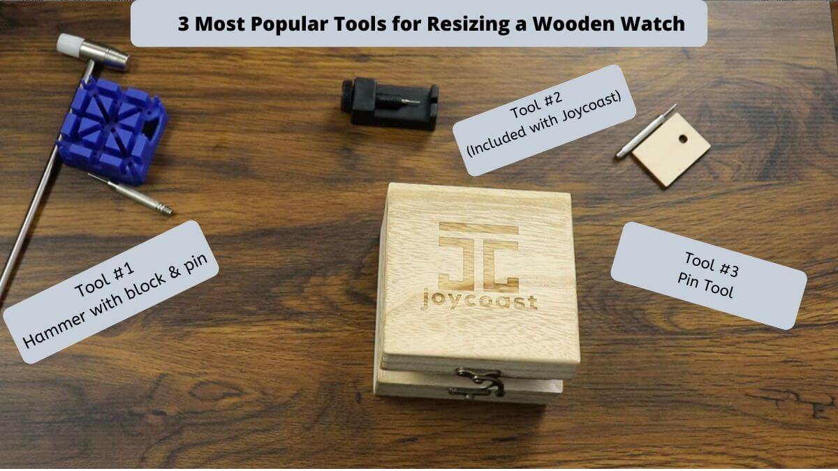 Common Tools for Adjusting and Removing Links from Wooden Watches