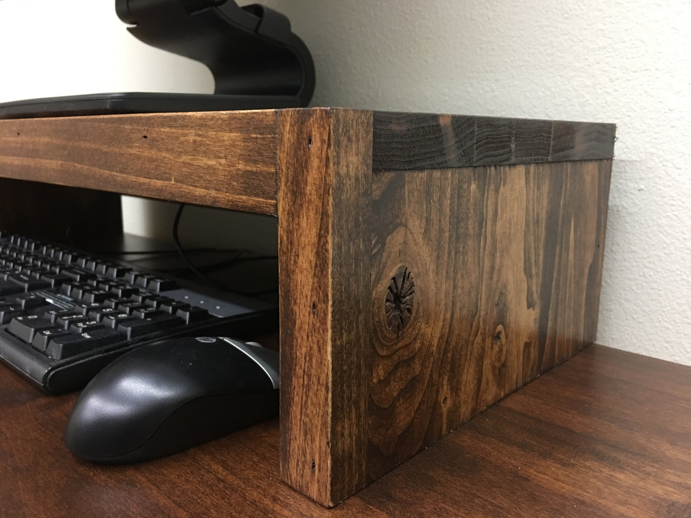 Led 26 Computer Monitor Riser Stand In Rustic Hardwood Jdi Home