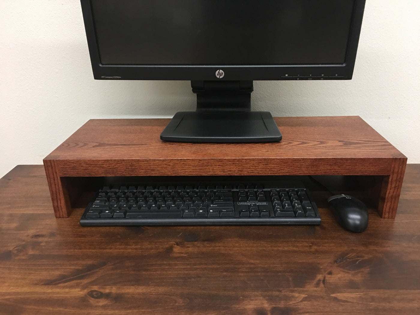 Modern Computer Led Lcd Tv Monitor Riser Stand Oak Wood By Jdi Home