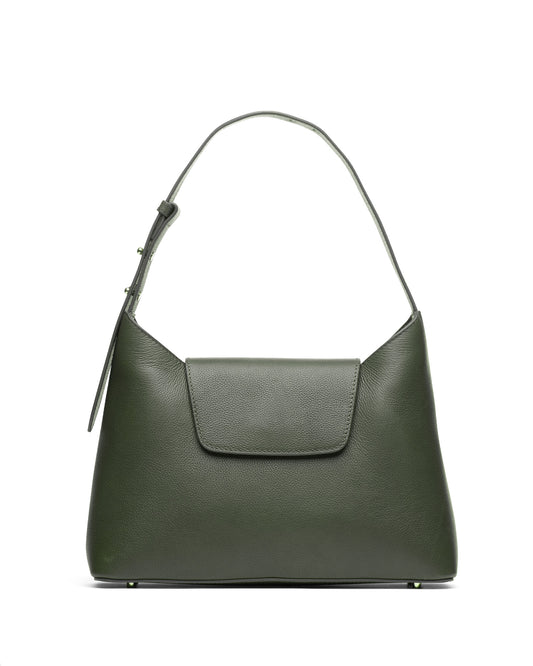 Neiman Marcus Olive Green Tote Shoulder Bag Faux Leather