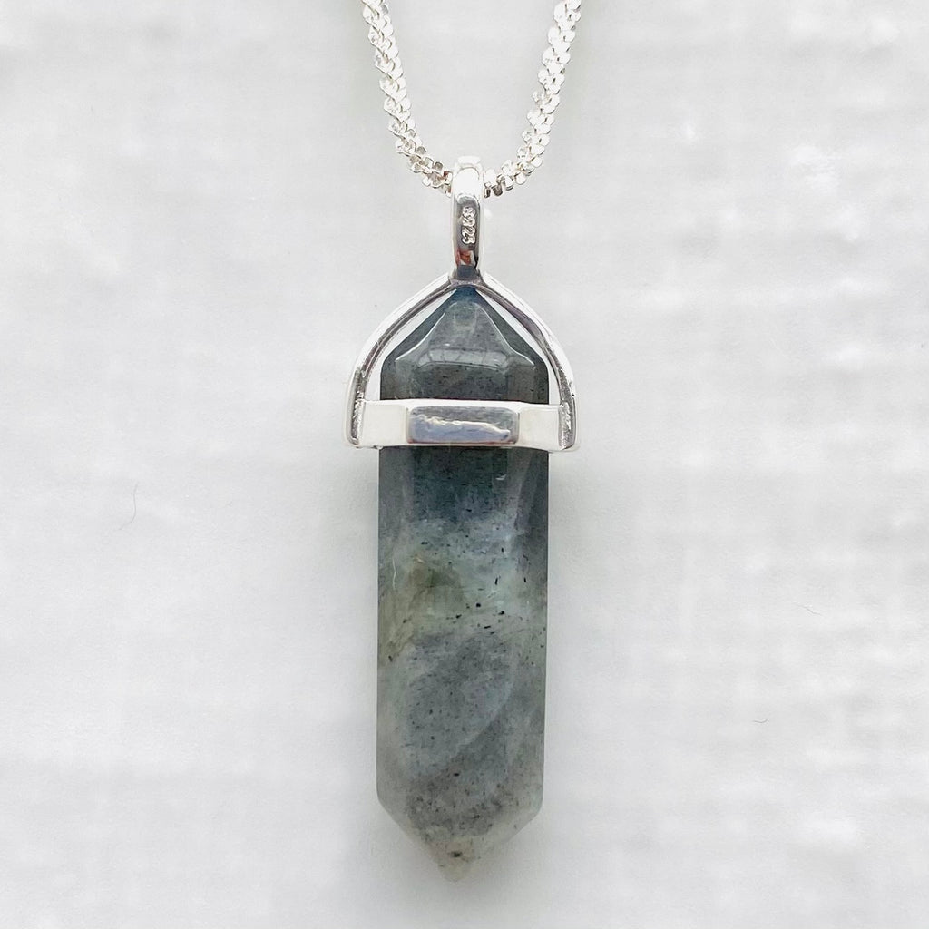 labradorite point pendant