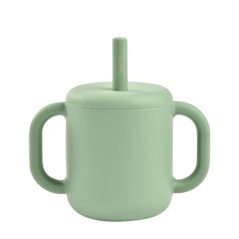 Silicone Non-spill Sippy Straw Cup Second Stage - Light Blue – -Teeny  Cherubs