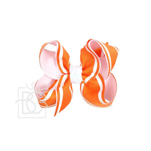 Beyond Creations Layered Stripe Bow (Orange & White) - Just For Babies, Inc.