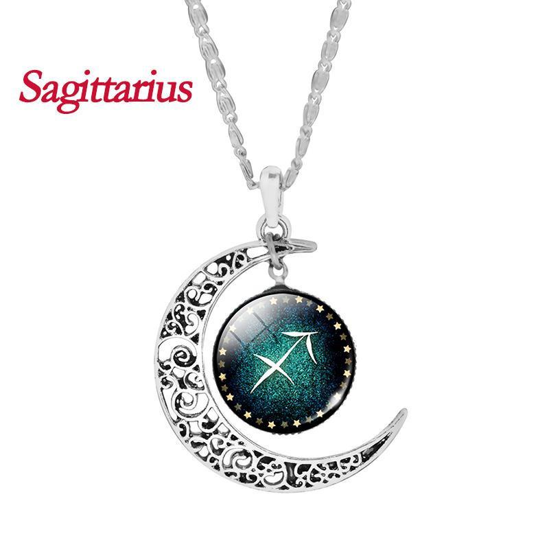 Crescent Moon Zodiac Necklace - ZenShopWorld