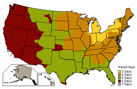 FedEx USA Delivery Map