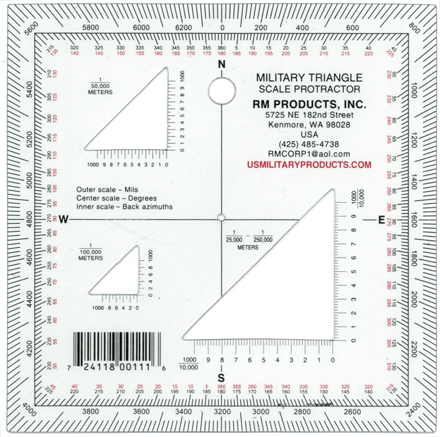 military protractor orientation to measure angle