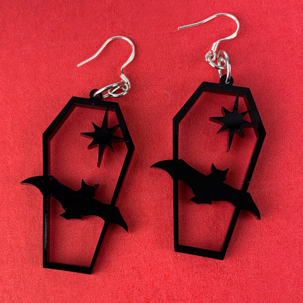 Mourning Star Coffin Earrings