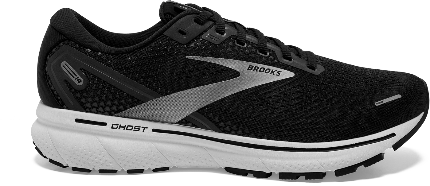 brooks ghost black and white