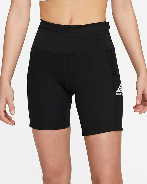 Nike Women's Tight Mid-Rise Ribbed-Panel Running Shorts with Pockets.