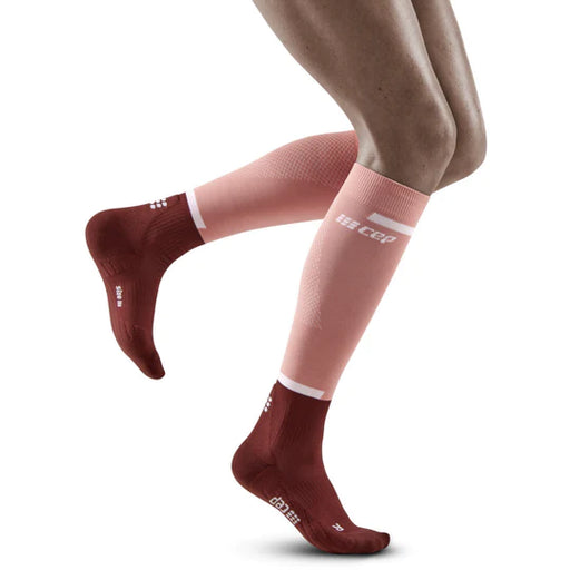 Women's Reflective Compression Tall Socks (Light Rose) — TC Running Co