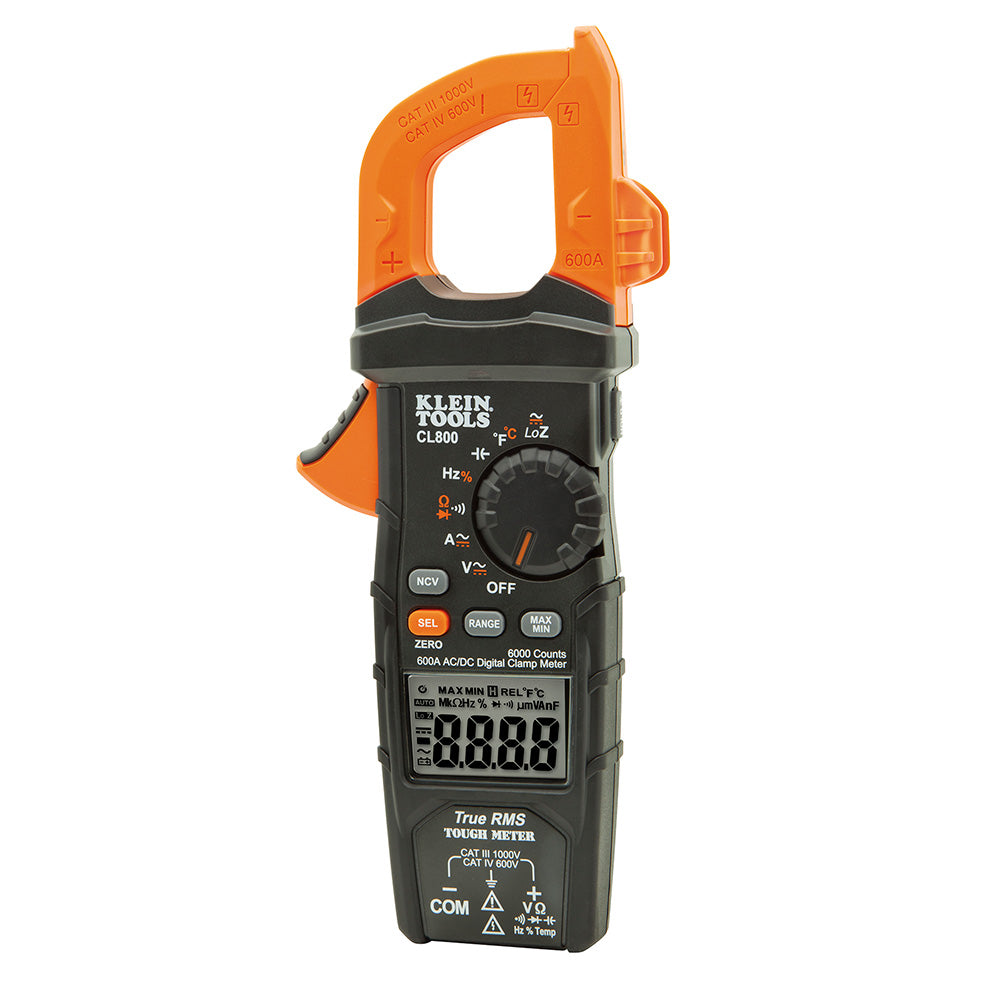 Digital Clamp Meter, AC Auto-Ranging 400 Amp with Temp – Maple