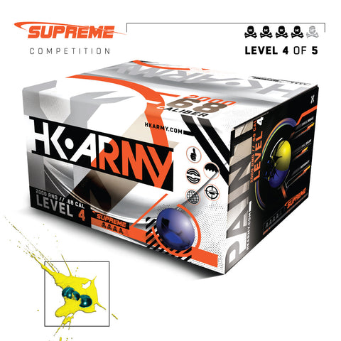 HK Army Supreme - Level 4 | Tournament Grade Paintballs (Bolas de Pintura para Torneo) - .68 Cal.