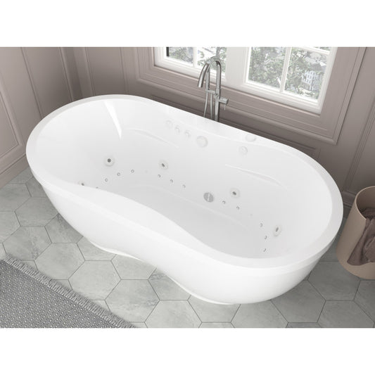 FT-AZ201 - ANZZI Sofi 5.6 ft. Center Drain Whirlpool and Air Bath Tub in  White