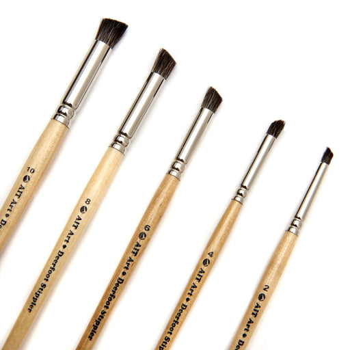 Paint Brush Set of 8 Short-Handle Artist Brushes, Angle Shaders, Filbe —  AIT Products