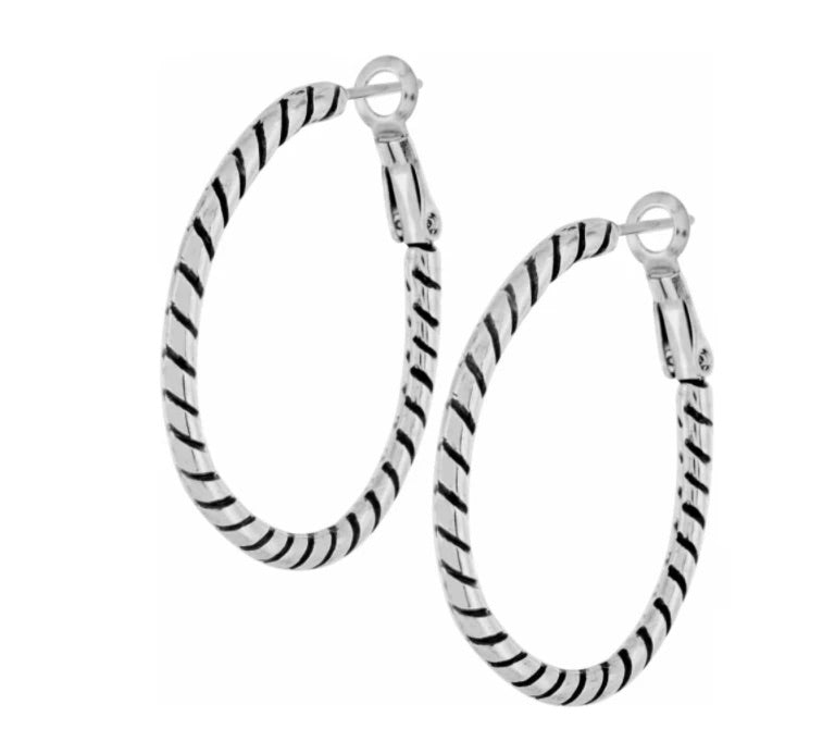Brighton Twist Oval Hoop Charm Earrings