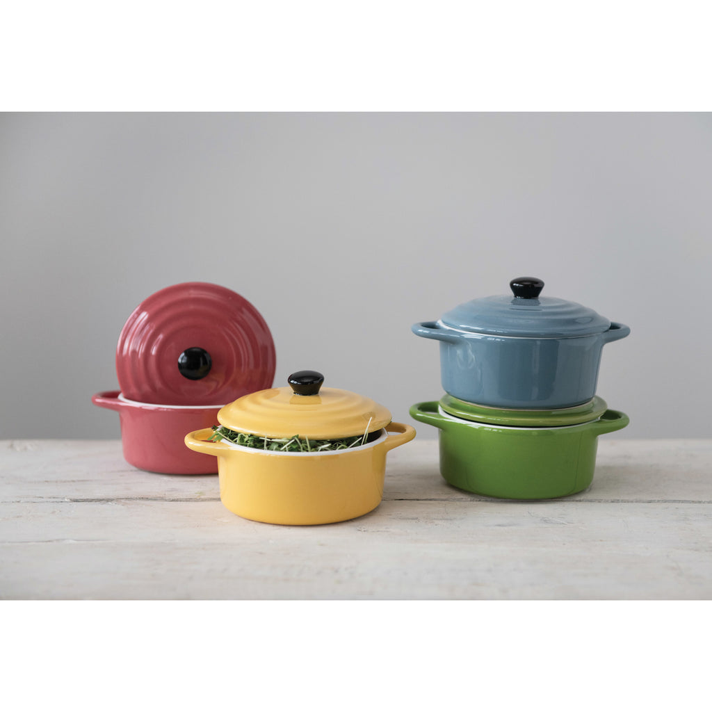 Stoneware Mini Baker w/ Lid, 4 Colors – Bloom Floral Algona