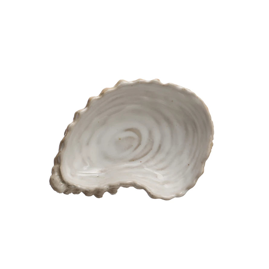 4"L x 3"W x 1-1/4"H Stoneware Shell Dish