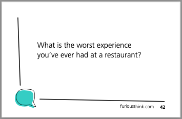 Sample card 2: topic restaurant experiences