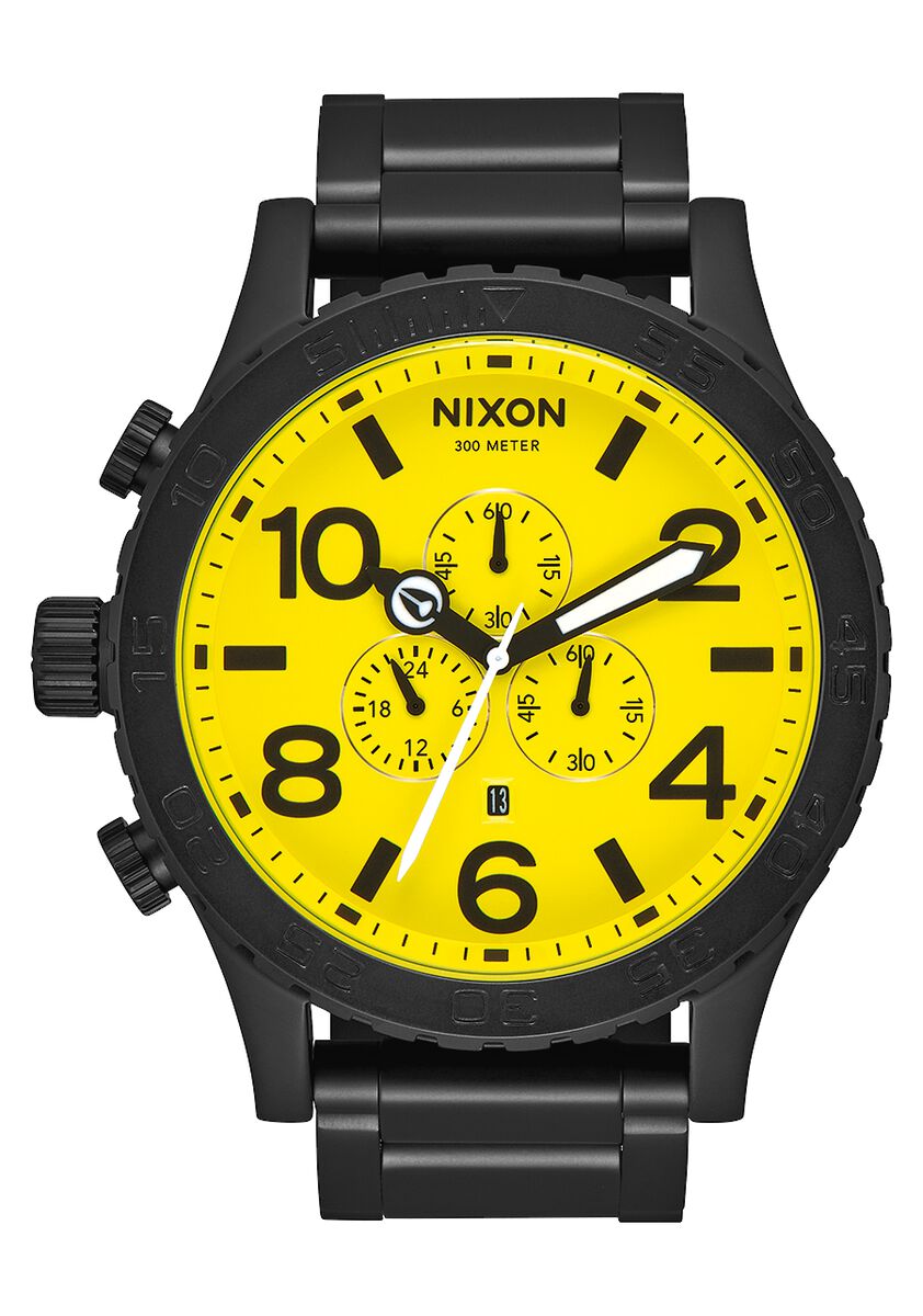 Nixon 51mm 51-30 Chrono Watch All Black / Yellow A083-3132 – Beach