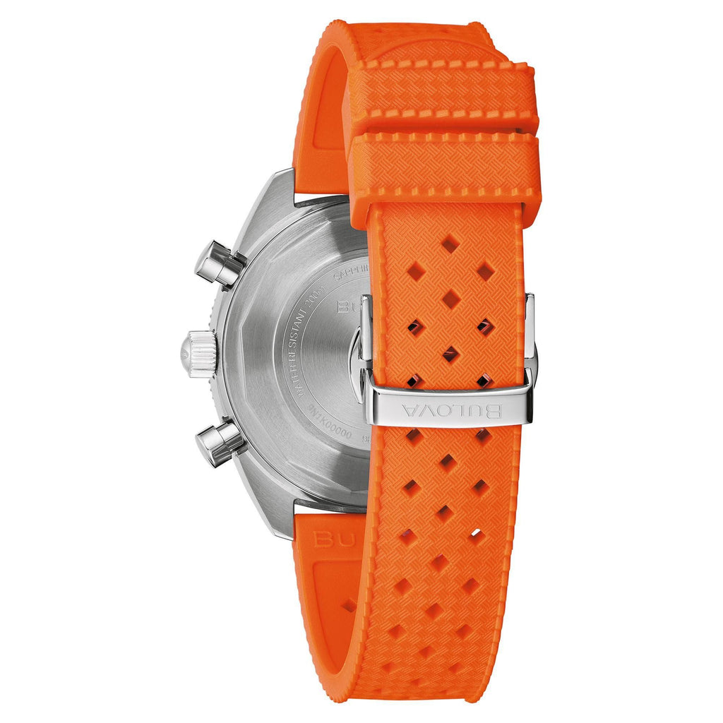 Men's Bulova Archive Series Chronograph A Surfboard Orange Silicone St ...