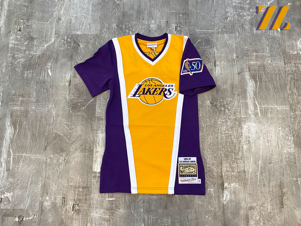 lakers shooting shirt mitchell and ness