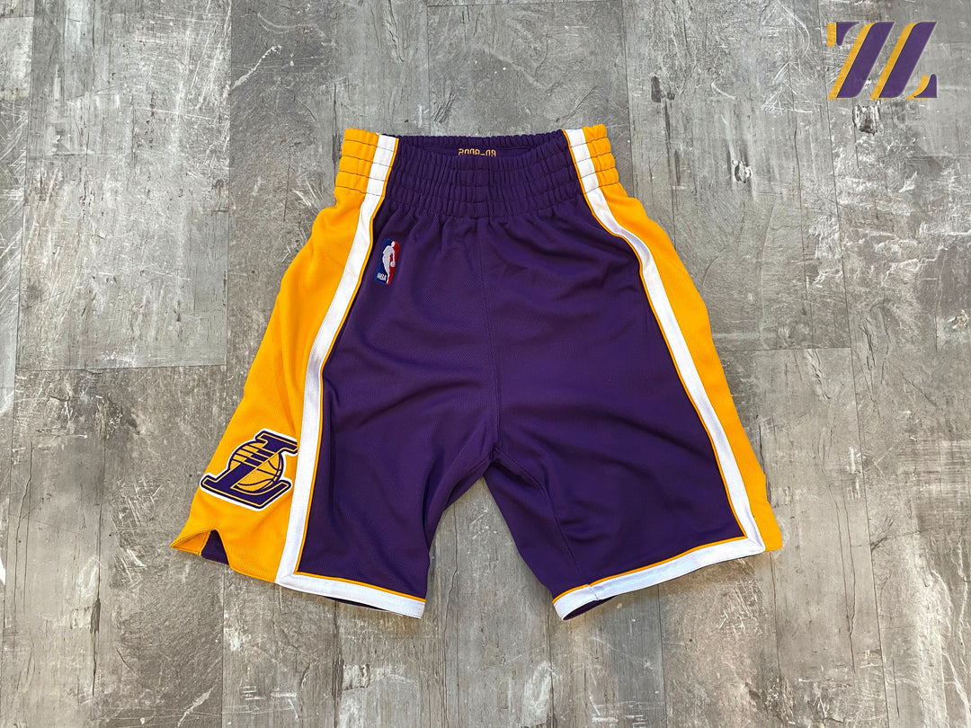 Men's Mitchell & Ness Purple Los Angeles Lakers 1996-1997 Hardwood Classics on Court Authentic Shooting T-Shirt Size: Small