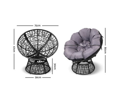 Papasan Chair Black Jvees