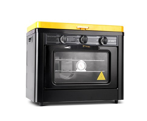 Portable Gas Oven And Stove Black And Yellow Jvees