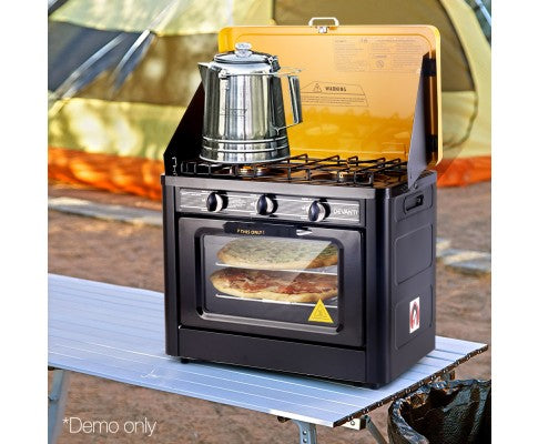 Portable Gas Oven And Stove Black And Yellow Jvees