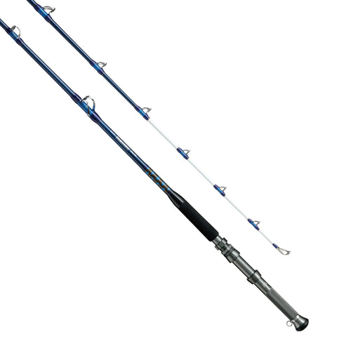 3 short 2 piece boat fishing rods including a Milbro Neptune 6ft. 2 piece  boat rod, and a larger 3 p