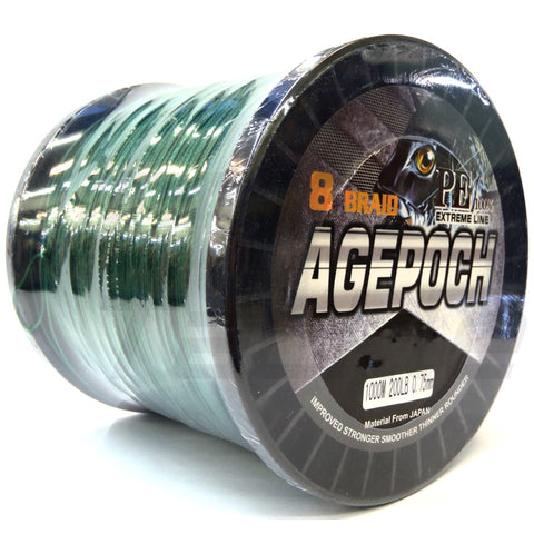 AGEPOCH 100m 8X8 8 Strands 100% PE Braided Fishing Wire Line tali pancing 10-100LB