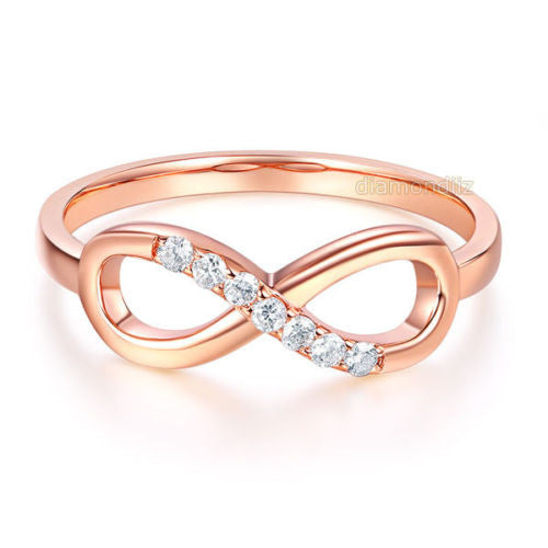 Women 14K Rose Gold Wedding Band Women Ring 0.08 Ct Diamond Affordable ...