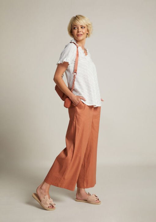 Shop The Metalen Gold Linen Wide Leg High Waisted Pant – ELK AU