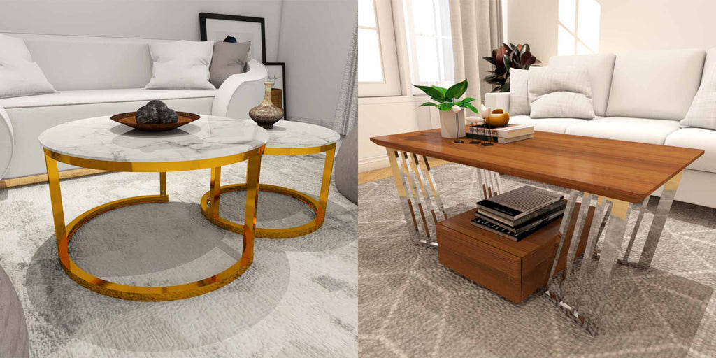 A coffee table serves as a focal point to your living room