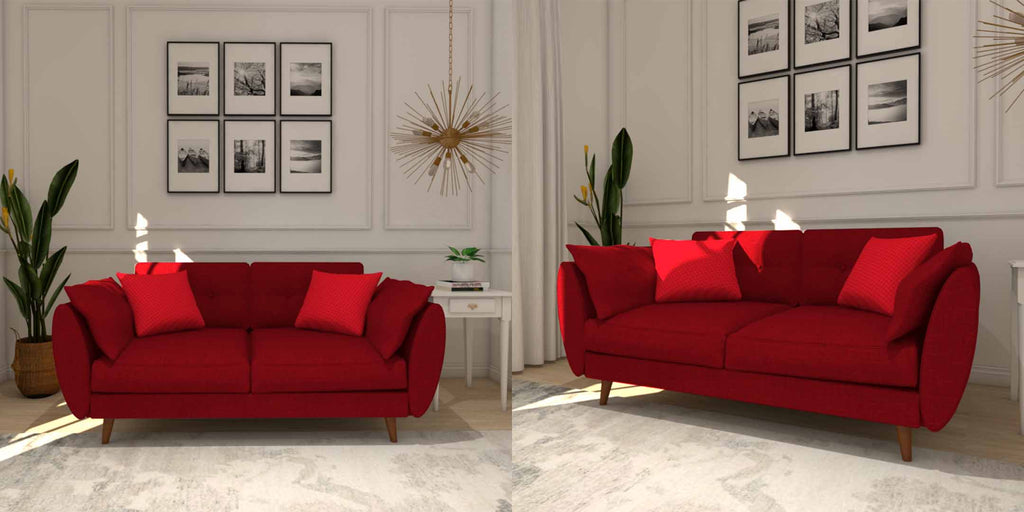 Add some pop of colours - Heather Red Fabric Sofa