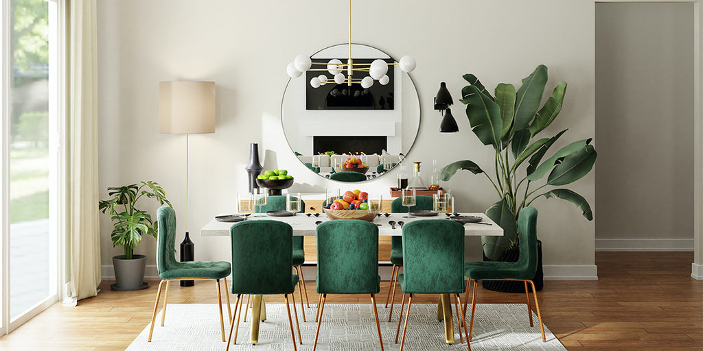 A harmoniously designed dining area in a Singapore home where Feng Shui principles are integrated with interior design and home renovation. The space demonstrates balance with its strategic furniture placement, use of natural elements, and the flow of positive energy, showcasing how these principles can create a harmonious and positive environment in the home.