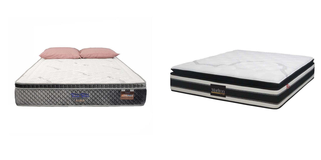 Difference between Latex mattress and  Memory Foam mattress - Four Star DETENSE Aura and Goodnite Marlton