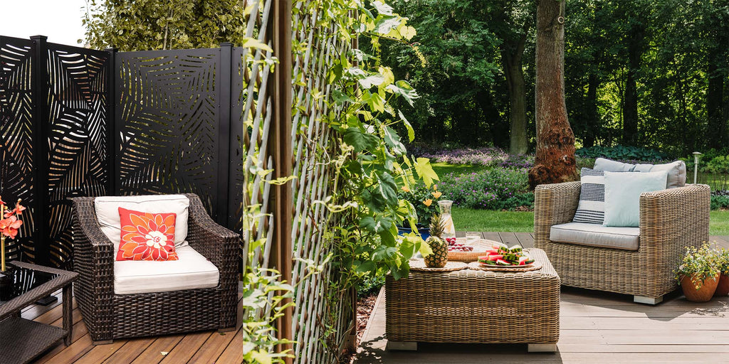Enjoy tea time with one-seater rattan chairs